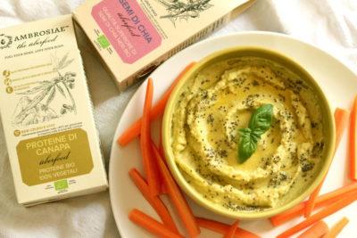 Hummus con canapa e chia